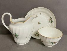 Worcester tea bowl, saucer and milk jug c.1798