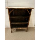 A bamboo open bookcase or side cabinet (H100cm W78cm D32cm)