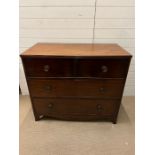 A mahogany secretary desk. (H93cm W110cm D57cm)