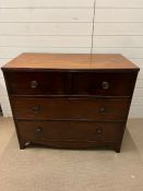 A mahogany secretary desk. (H93cm W110cm D57cm)