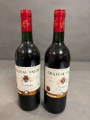 Two bottles of Chateau Talon Bordeaux 2002