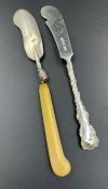 Two hallmarked silver butter knives