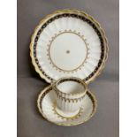 New Hall, pattern number 155 plate, tea cup and saucer.