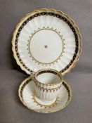 New Hall, pattern number 155 plate, tea cup and saucer.