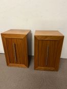 A pair of light oak contemporary bedsides by Gerard Lewis Designs (H63cm W40cm D35cm)