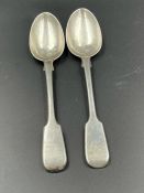 A Pair of Victorian silver teaspoons, hallmarked for London 1870 by Chawner & Co (George William