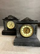 Two slate and marble mantle clocks AF