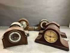 Six various wooden mantel clocks AF