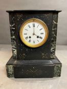 A marble eight day mantel clock