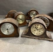 An assortment of six various mantel clocks AF
