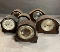 A selection of six wooden mantel clocks AF