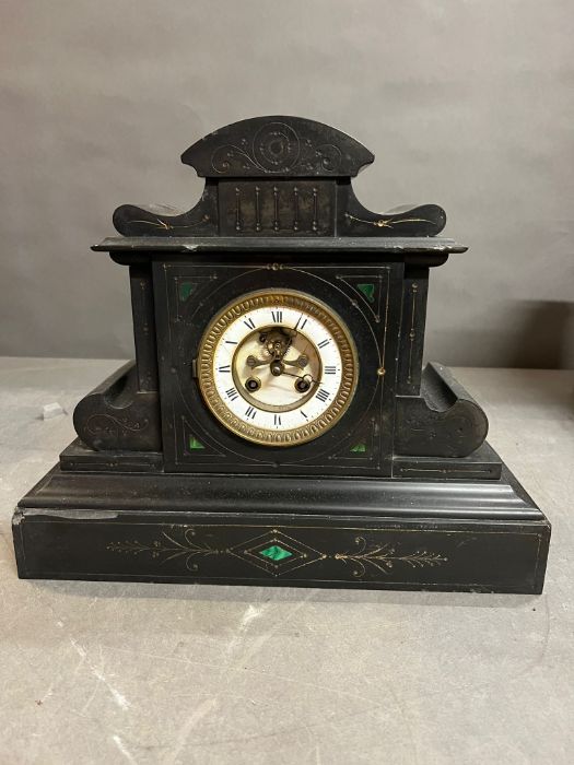 19th Century antique French slate and mantel clock AF