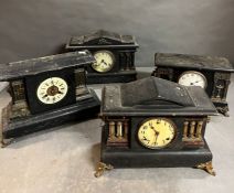 Four wooden mantel clocks AF