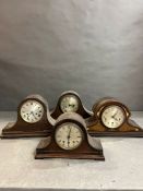 Four wooden Napoleon mantel clocks AF