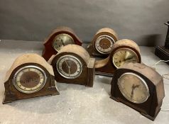 A selection of six assorted mantel clock AF