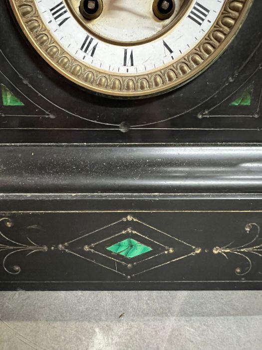 19th Century antique French slate and mantel clock AF - Image 2 of 5