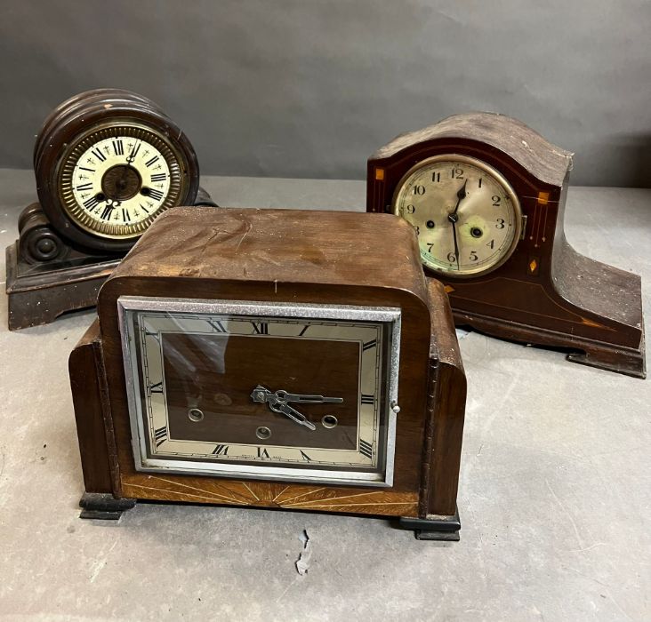 A selection of three various mantel clocks AF