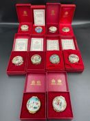 Twenty Halcyon Days enamel Christmas Boxes late 1970's in to the 1990's