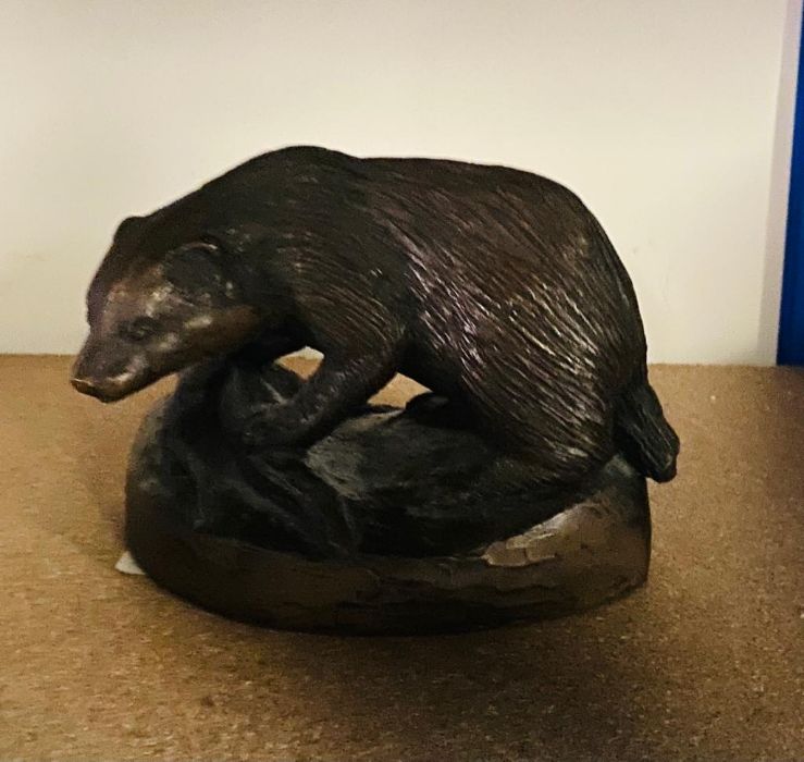 A Cold Cast Bronze Otter by Cellini Arts