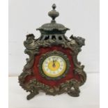 An ornate mantle clock