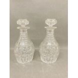 Two cut glass decanters