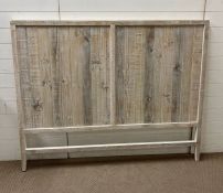 A wooden head board lime wash style (H132cm 5ft)