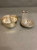 Pair of Silver Topped perfume bottles Hallmarked London 1906