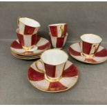 Six Royal Stafford cups and saucers