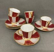 Six Royal Stafford cups and saucers