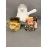 A mixed selection of items, Pretty Ugly Pottery Wales mug, Royal Doulton W.G. Grace limited