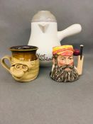 A mixed selection of items, Pretty Ugly Pottery Wales mug, Royal Doulton W.G. Grace limited