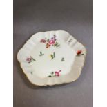 A 1st period Worcester teapot stand floral decorated c.1770 (small rim chip)