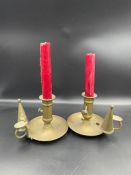 A pair of Antique candlesticks with snuffers