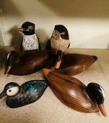 A selection of six decorative birds.