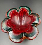 A glass flower dish AF