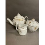 A Worcester Chamberlain teapot, sucrier and milk jug