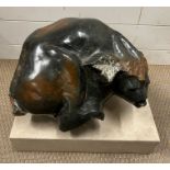 A sculpture of animals approx. H26cm W38cm not including base