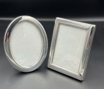 Concorde memorabilia: Two hallmarked silver photo frames, one oval one rectangular