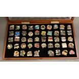 A Framed selection of railway related pin badges.