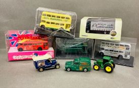 A selection of boxed and unboxed vehicles, to include buses etc