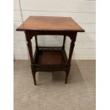 A mahogany side table with pieced shelf under (H70cm Sq49cm)