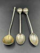 Three silver spoons, various hallmarks and makers