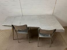 Aviator industrial style table and two chairs (H76cm W91xm D68cm)