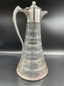 A silver mounted claret jug, hallmarked and by Mappin & Webb