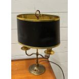 An Empire style brass lamp