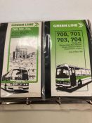 An album of Intercity Train Tickets along with an album of Green Line Bus timetables.