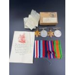 Set of WWII Medals: 1939-45 Star, France Germany Star, Defence Medal, War Medal