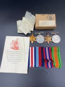 Set of WWII Medals: 1939-45 Star, France Germany Star, Defence Medal, War Medal