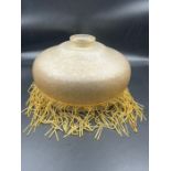 A glass fringe dome beaded lamp shade (Dia 27cm)