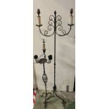 Two wrought iron lights